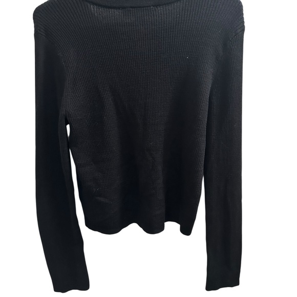 NWOT Michael Kors Ribbed knit Chain Cutout sweater . Size XL Black - Picture 2 of 13